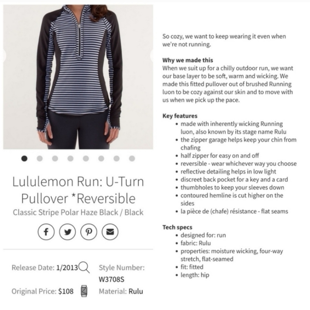 Lululemon Run: U-Turn Pullover *Reversible - Picture 16 of 16